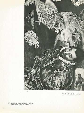 LAMINA 1987: EL GRECO. Entierro del Conde de Orgaz (detalle)
