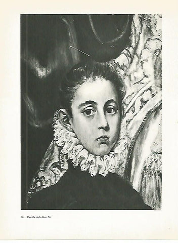 LAMINA 1988: EL GRECO. Entierro del Conde de Orgaz (detalle)