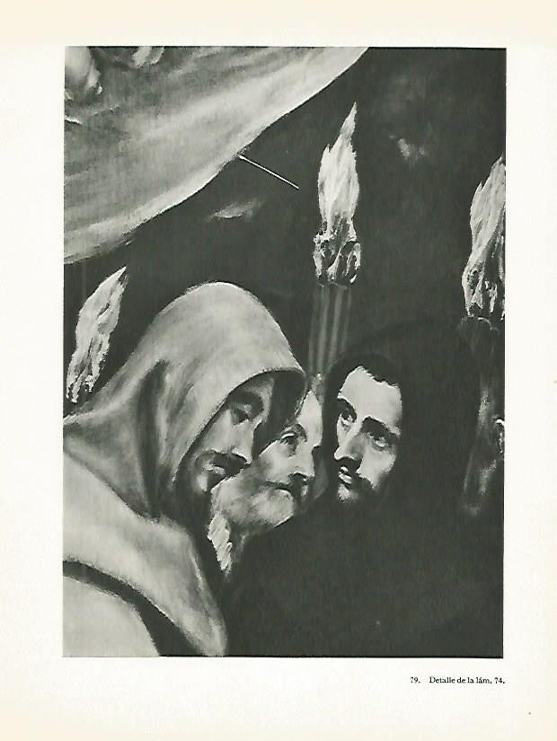 LAMINA 1989: EL GRECO. Entierro del Conde de Orgaz (detalle)