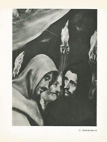 LAMINA 1989: EL GRECO. Entierro del Conde de Orgaz (detalle)