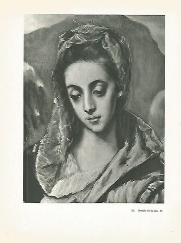 LAMINA 1991: EL GRECO. Sagrada Familia con Santa Ana (detalle)