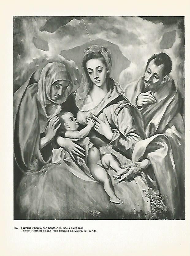 LAMINA 1993: EL GRECO. Sagrada Familia con Santa Ana