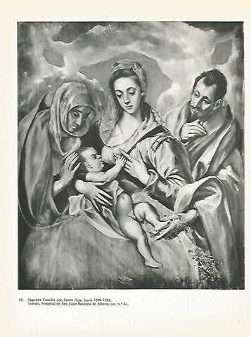 LAMINA 1993: EL GRECO. Sagrada Familia con Santa Ana