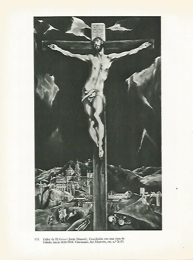 LAMINA 2031: Taller de El Greco. Crucifixion con una vista de Toledo