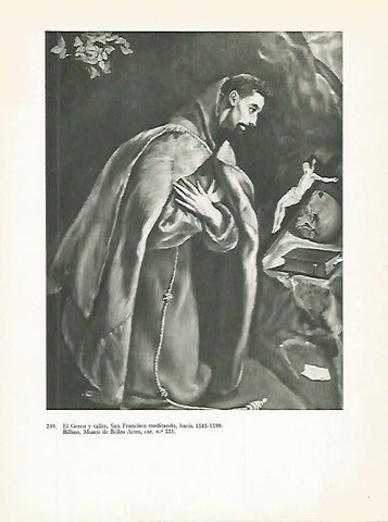 LAMINA 2069: EL GRECO y taller. San Francisco meditando
