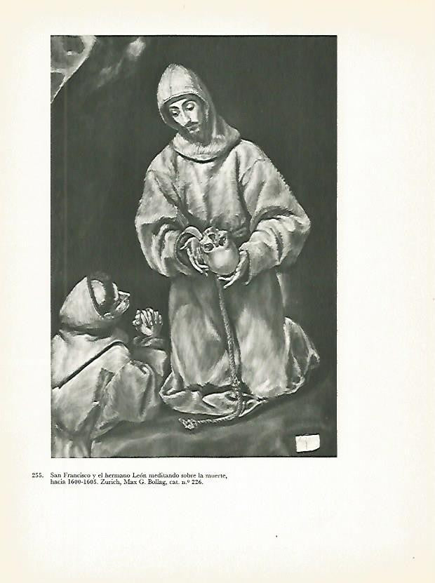 LAMINA 2072: EL GRECO. San Francisco y el hermano Leon meditando sobre la muerte