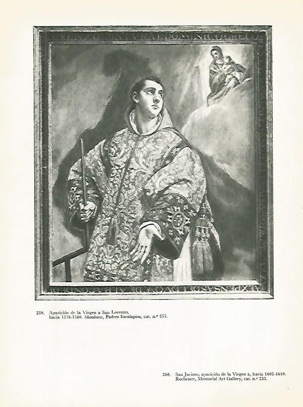 LAMINA 2074: EL GRECO. Aparicion de la Virgen a San Lorenzo