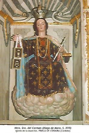 POSTAL 54205: Nuestra Señora del Carmen de Diego de Mora siglo XVII. Priego de Cordoba Cordoba