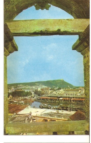 Postal 046912 : Cartagena - Colombia. Aspecto de la Bahia de las Animas desde el Fuerte de San Felipe al fondo Cerro de la Popa