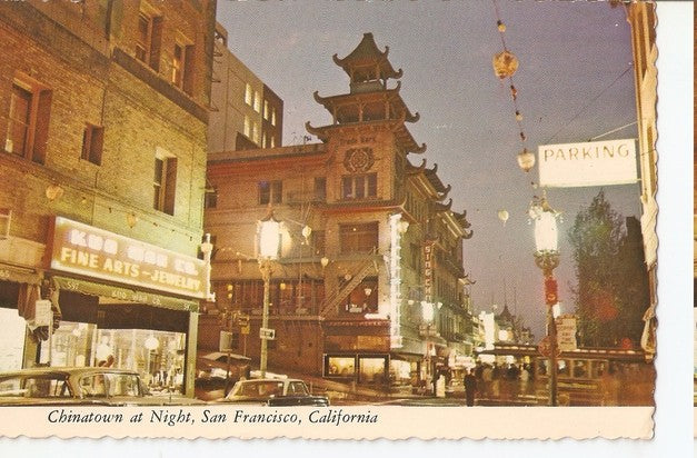 Postal 046945 : Chinatown at night San Francisco California