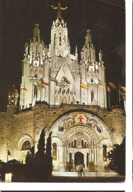 Postal 047035 : Barcelona. Tibidabo. Basilica Naciona Exp. Del Sagrado Corazon de Jesus