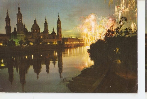 Postal 047084 : Zaragoza. Nocturno. Basilica del Pilar y Rio Ebro