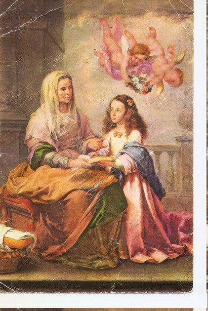 Postal 047141 : La Virgen y Santa Ana. Escuelas catolicas para hijos de Obreros