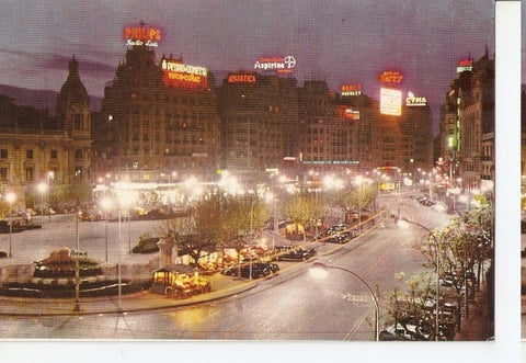Postal 047148 : Valencia. Plaza del Caudillo de noche