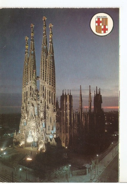 Postal 047163 : Barcelona. La Sagrada Familia (Nocturna)