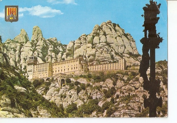 Postal 047174 : Montserrat. Vista del Monasterio desde el camino de la Cueva