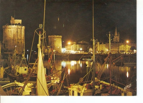 Postal 047181 : La Rochelle. Le Port de nuit