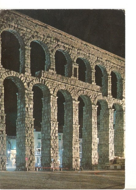 Postal 047222 : Segovia. Detalle del Acueducto. Aspecto nocturno