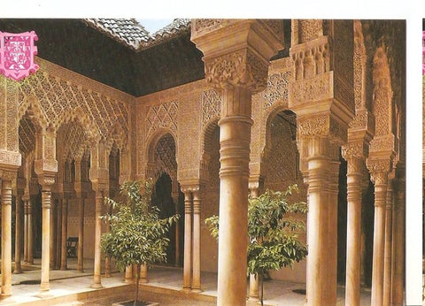 Postal 047373 : Granada. Alhambra. Columnas y Arcadas. Patio de los Leones