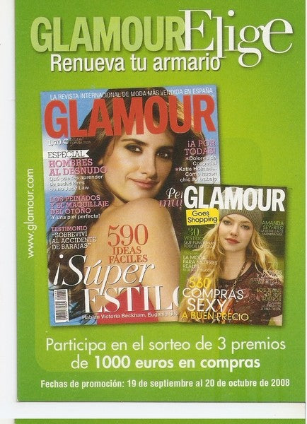 Postal 047586 : Glamour revista