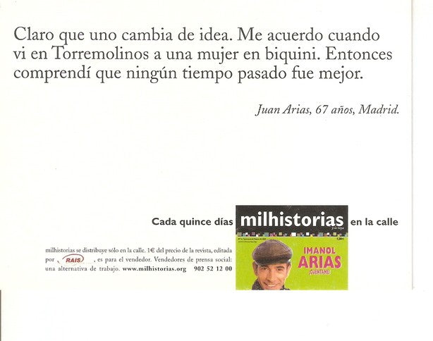 Postal 047599 : Cada quince dias mil historias en la calle. Imanol Arias ¡Cuentame!