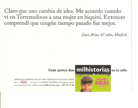 Postal 047599 : Cada quince dias mil historias en la calle. Imanol Arias ¡Cuentame!