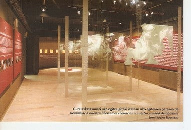 Postal 047643 : Fundacion Museo de la Paz de Gernika. Renunciar a nuestra libertad es renunciar a nuestra calidad de hombres. Jean Jacques Rousseau