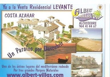 Postal 047970 : Costa Azahar. Albert Villas. Ya a la Venta Residencial Levante