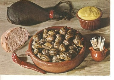 Postal 048082 : Caracoles con ajolio. Platos Tipicos de España