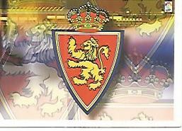 CROMO ALBUM LIGA DE FUTBOL 2007-2008: Escudo y Check list inicial del Real Zaragoza (no 91)