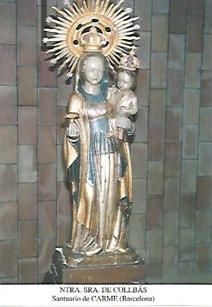 POSTAL 54286: Nuestra Señora de Collbas. Santuario de Carme Barcelona