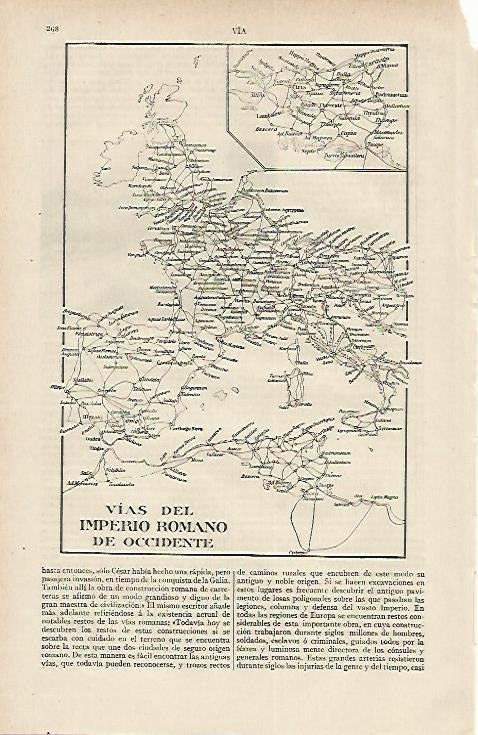 LAMINA DE ESPASA 216: Vias del Imperio Romano de Occidente