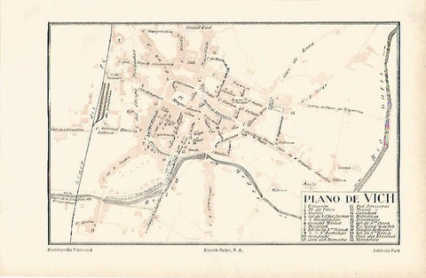 LAMINA DE ESPASA 238: Mapa de Vic Barcelona