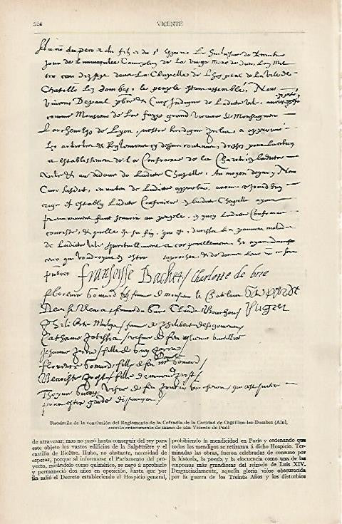 LAMINA DE ESPASA 248: Facsimil de Reglamento de la Cofradia de la Caridad de San Vicente de Paul