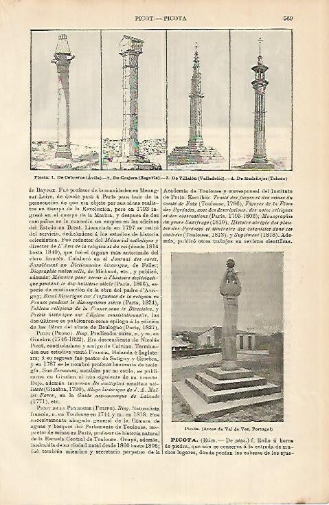 LAMINA DE ESPASA  405: Ejemplos de Picota
