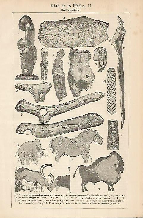 LAMINA DE ESPASA 415: Arte Paleolitico