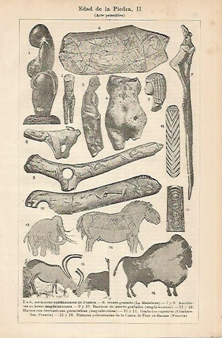 LAMINA DE ESPASA 415: Arte Paleolitico