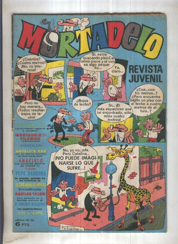 Revista Mortadelo numero 26 (recortado los billetes mortadelo en su hoja correspondiente)