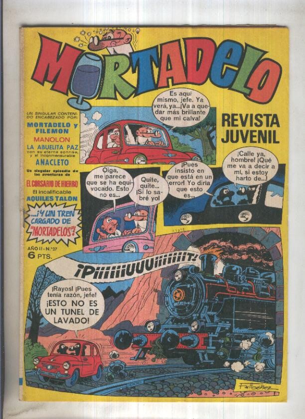 Revista Mortadelo numero 27 (recortado los billetes mortadelo en su hoja correspondiente)