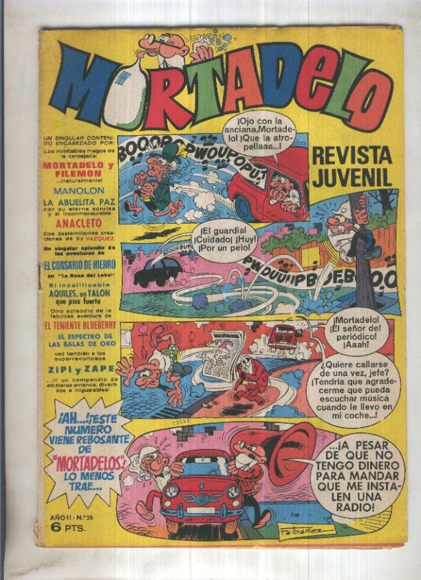 Revista Mortadelo numero 28 (recortado los billetes mortadelo en su hoja correspondiente)