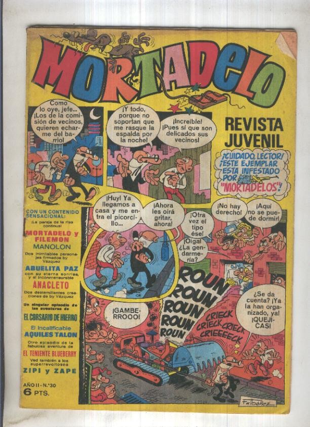 Revista Mortadelo numero 30 (recortado los billetes mortadelo en su hoja correspondiente)