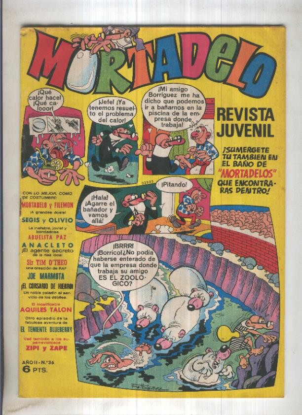 Revista Mortadelo numero 36 (recortado los billetes mortadelo en su hoja correspondiente)