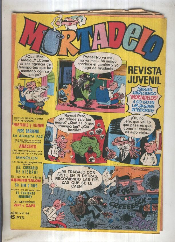 Revista Mortadelo numero 46 (recortado los billetes mortadelo en su hoja correspondiente)