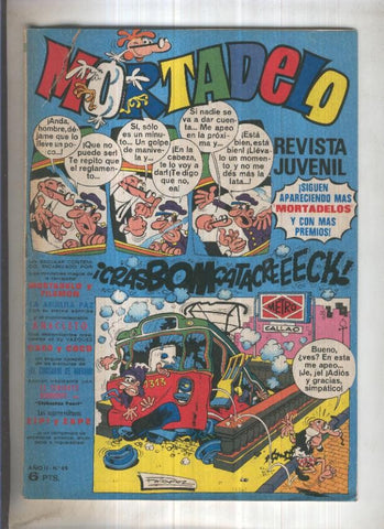 Revista Mortadelo numero 49 (recortado los billetes mortadelo en su hoja correspondiente)
