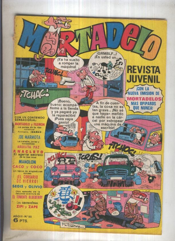 Revista Mortadelo numero 50 (recortado los billetes mortadelo en su hoja correspondiente)
