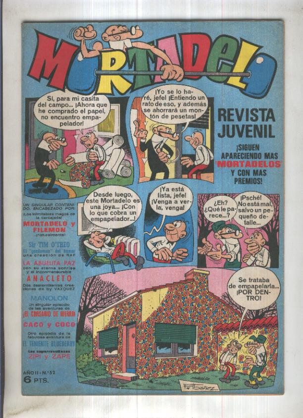 Revista Mortadelo numero 52 (recortado los billetes mortadelo en su hoja correspondiente)