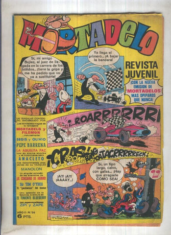 Revista Mortadelo numero 56 (recortado los billetes mortadelo en su hoja correspondiente)