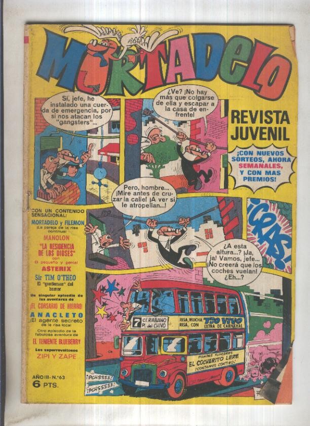 Revista Mortadelo numero 63 (recortado los billetes mortadelo en su hoja correspondiente)