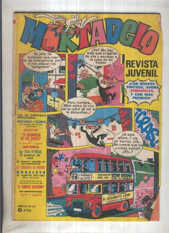 Revista Mortadelo numero 63 (recortado los billetes mortadelo en su hoja correspondiente)