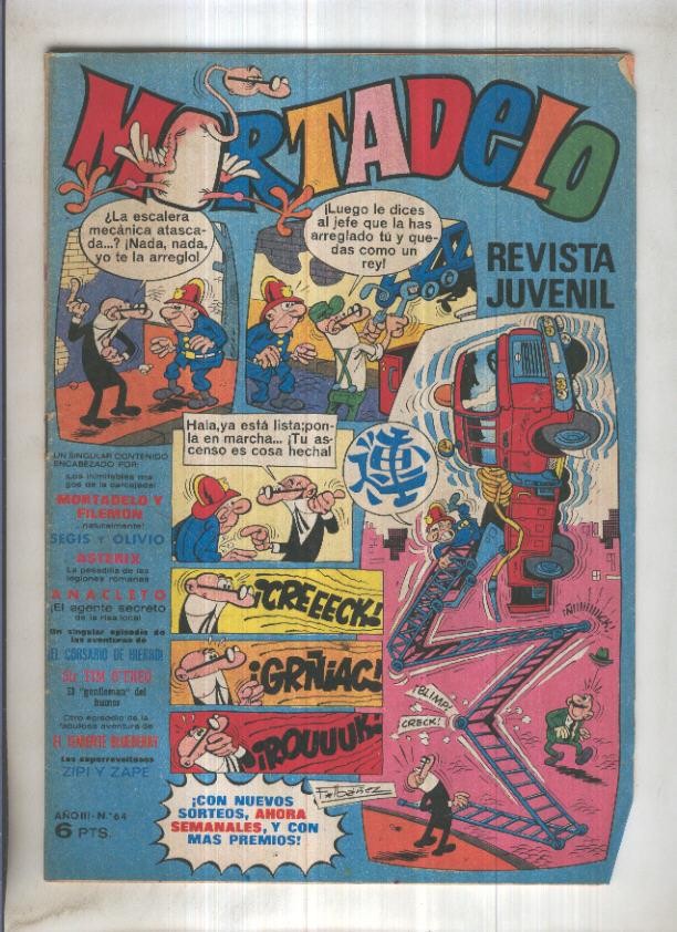 Revista Mortadelo numero 64 (recortado los billetes mortadelo en su hoja correspondiente)